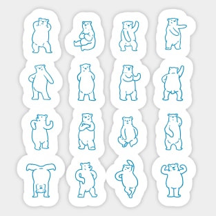 Posing and dancing polar bears  :) Sticker